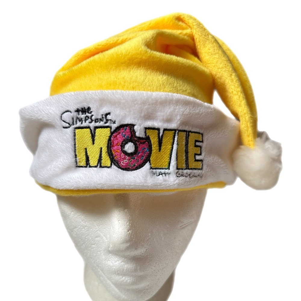 The Simpsons Movie Yellow Santa Hat Promo 2007 Plush Donut Logo Collectible